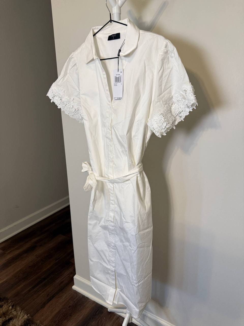 Tahari Button A‑Line Dress – Size L – NWT – $148