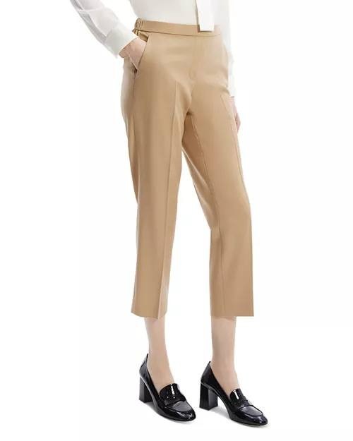 Theory Sleek Flannel Treeca Pull On Pant Camel 2 NWT Damaged $255 New w/ Defects