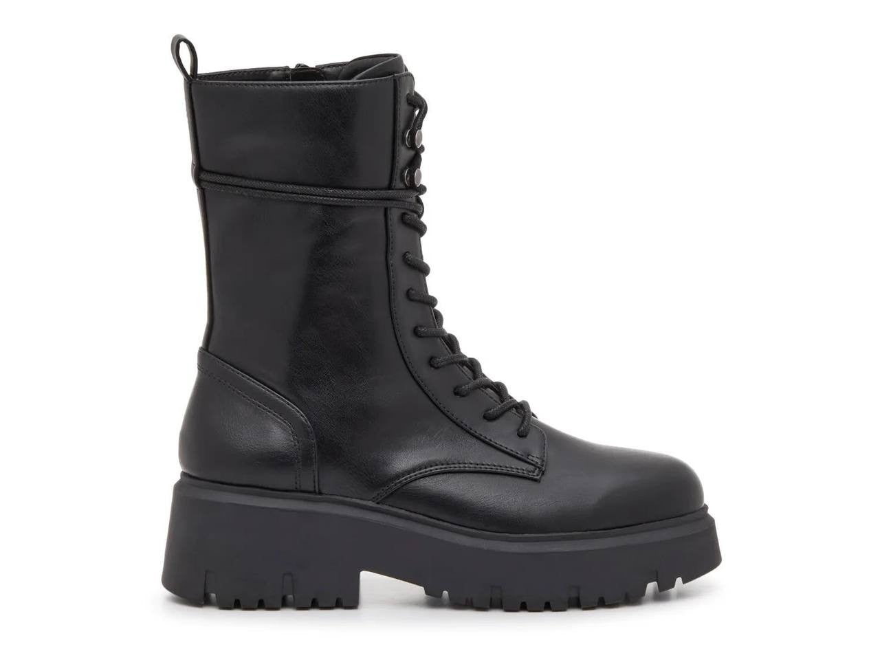 Madden Girl Women’s Maisey Combat Boots Black 6.5 Man‑Made MSRP $89.99 NWB