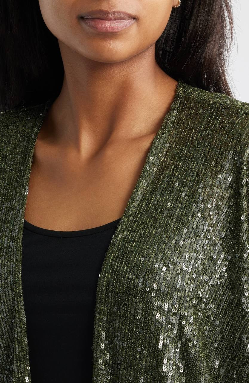 Anne Klein Draped Open‑Front Cardigan – Size L – NWT – $119