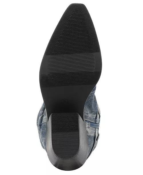 Wild Pair  Block Heel Boots  Denim  7  New  $79.90