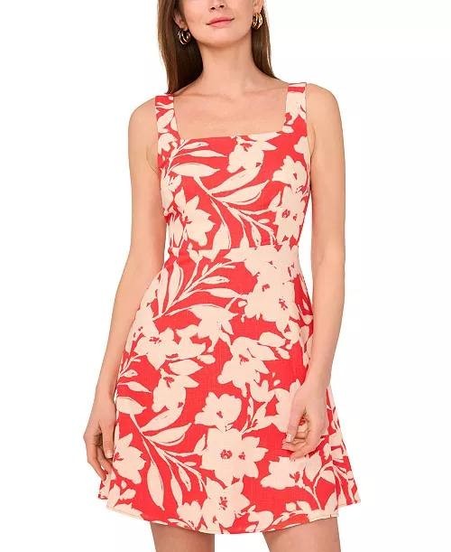Vince Camuto Linen-Blend Floral  Dress – Size S – $159 – NWT-Minor Flaw Near Zip