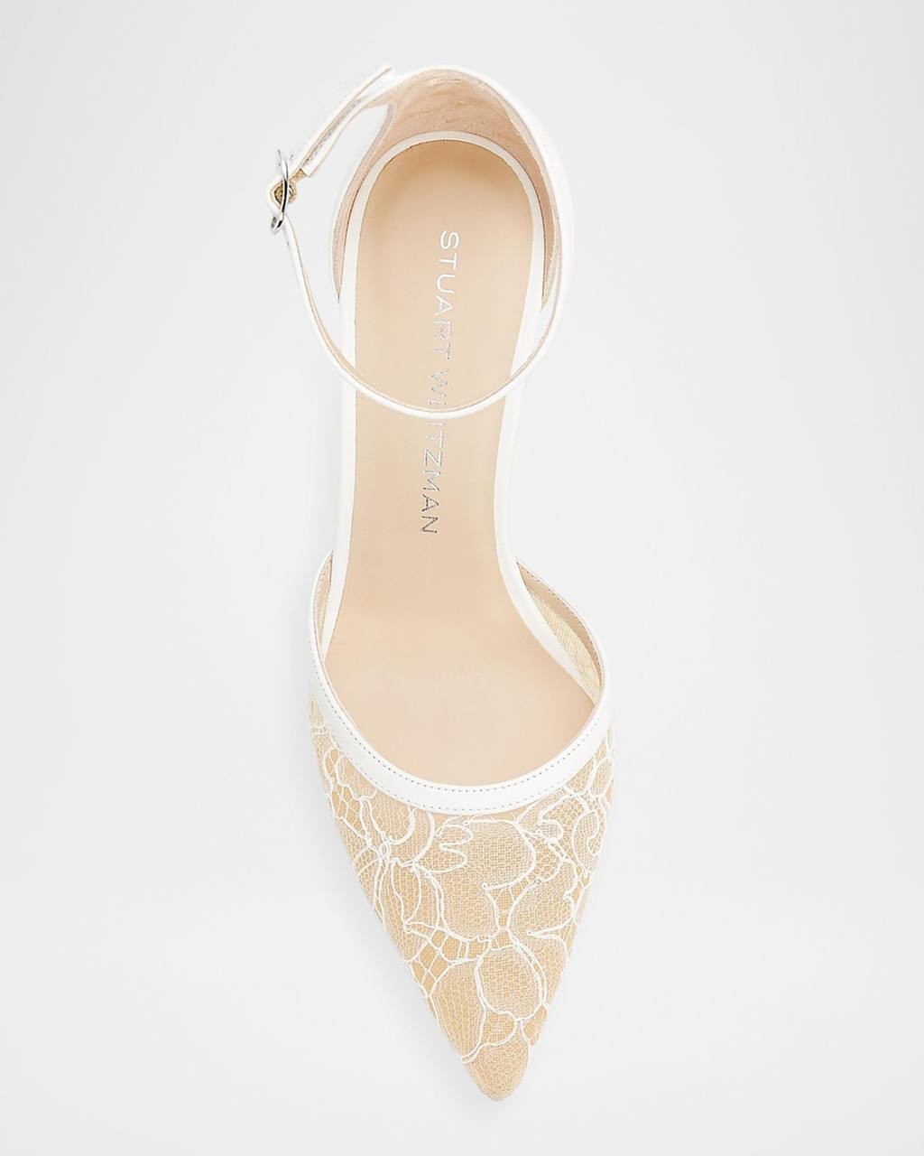 Stuart  Weitzman  Lace  Pumps  Blanco Beige  7.5B  Pre‑owned