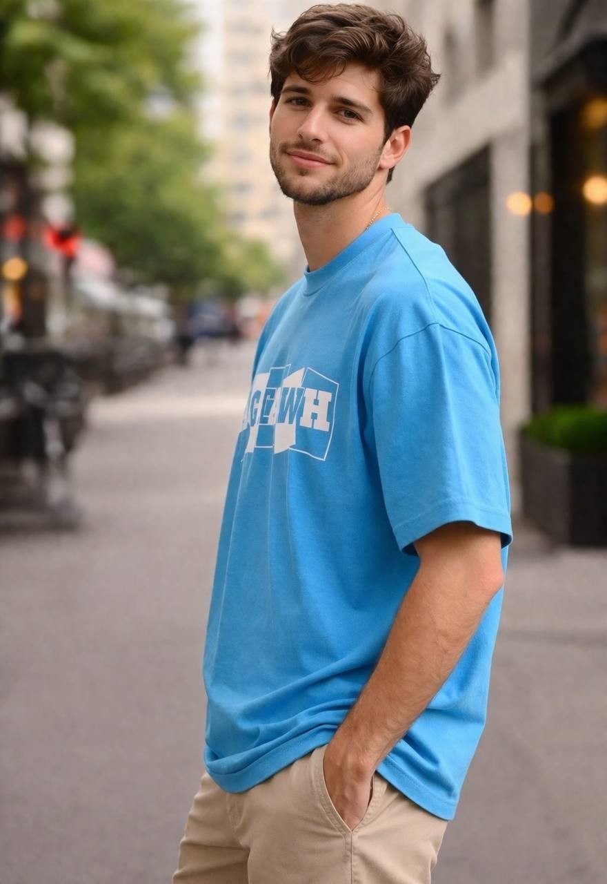 AGTAWH Men’s Graphic Logo T‑Shirt Blue M $52.90 NWT