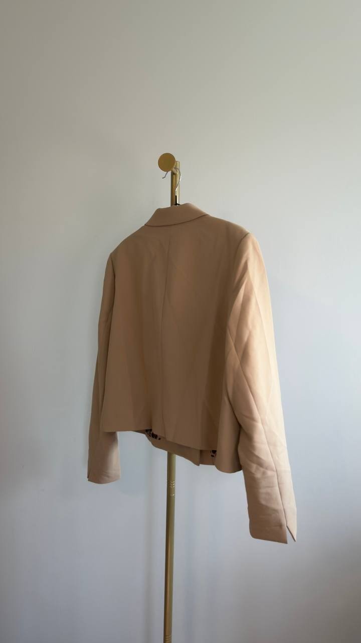 Anne Klein Double‑Breasted Twill Blazer Light Coffee 16 NWT $159