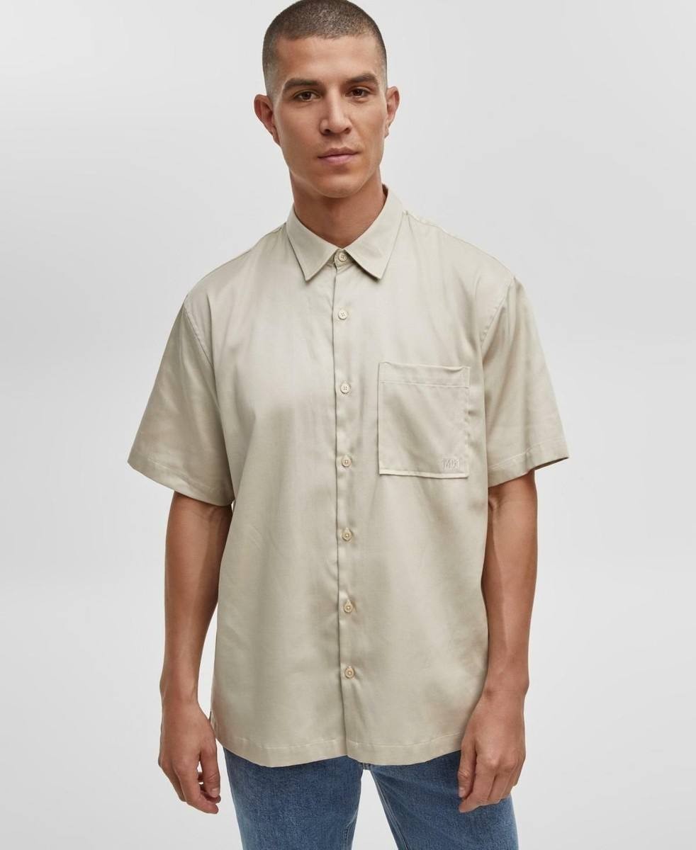 Mode of One Men’s Relaxed‑Fit Button‑Down Shirt Dark Ecru XL NWT $49.50