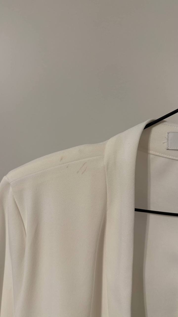 DKNY Women's White Solid Foundation Blazer XL Good Pre-Owned Condition
