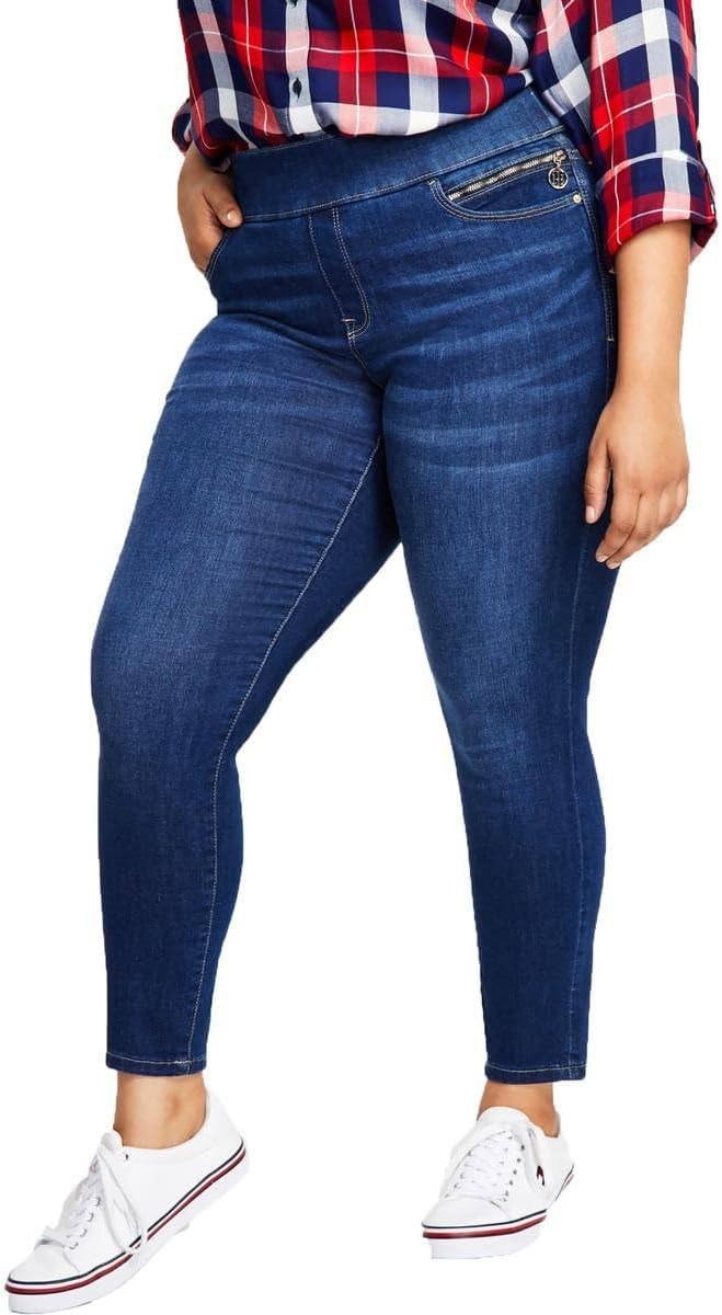 Tommy Hilfiger Plus TH Flex Gramercy Pull‑On Jeans Blue 24W NWT $89.50