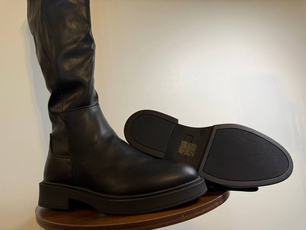 Ayla Black Wedge Boots – Size 9.5 – Vegan Leather – NIB
