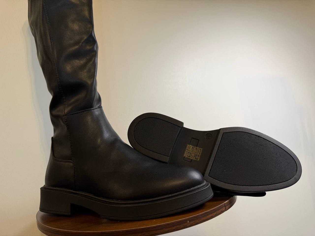Ayla Black Wedge Boots – Size 9.5 – Vegan Leather – NIB