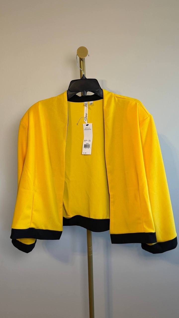 NY Collection 2‑Piece Colorblocked Dress Set Black Lemon 18W NWT $46.99