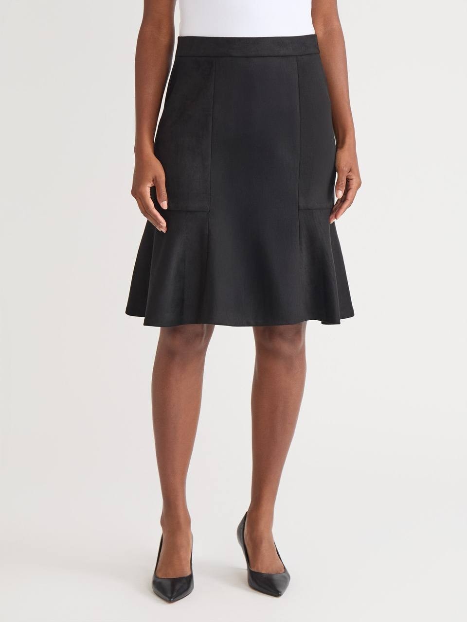 Kasper Pull‑On Flare Scuba Knit Skirt – Black – Size S – NWT – $79