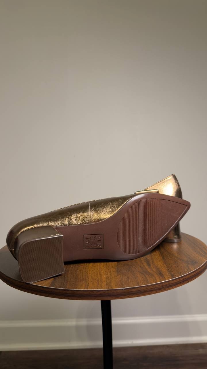 Naturalizer  Mavis  Pump  Old  Gold  Leather  9.5W  New  $160