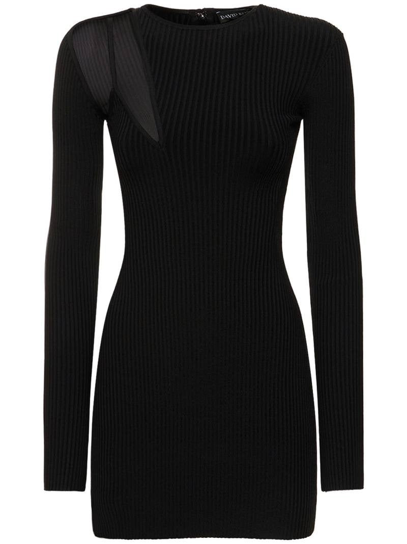 David Koma Ribbed Mesh Detail Mini Dress – Black – Size M – NWT – $900