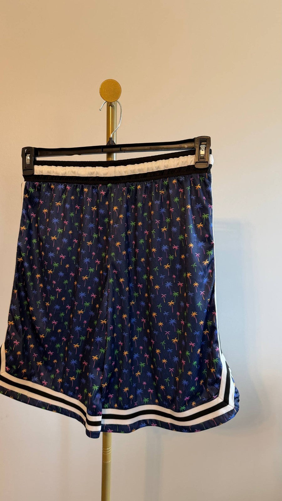 WeSC Basketball Shorts Micro Palm Navy 7" Unisex Athletic Fit NWT