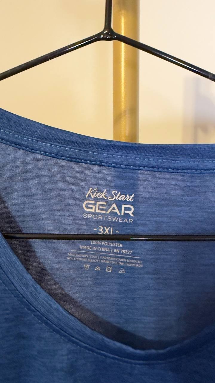 Kick Start Gear Men’s Moisture‑Wicking Wrinkle‑Free Muscle Tee Blue 3X NWOT $60