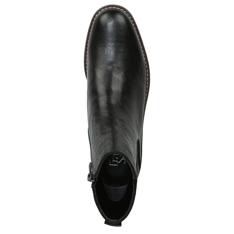 Franco Sarto Marcus Ankle Bootie Black 7.5 Leather Side Zip $159 NWOB