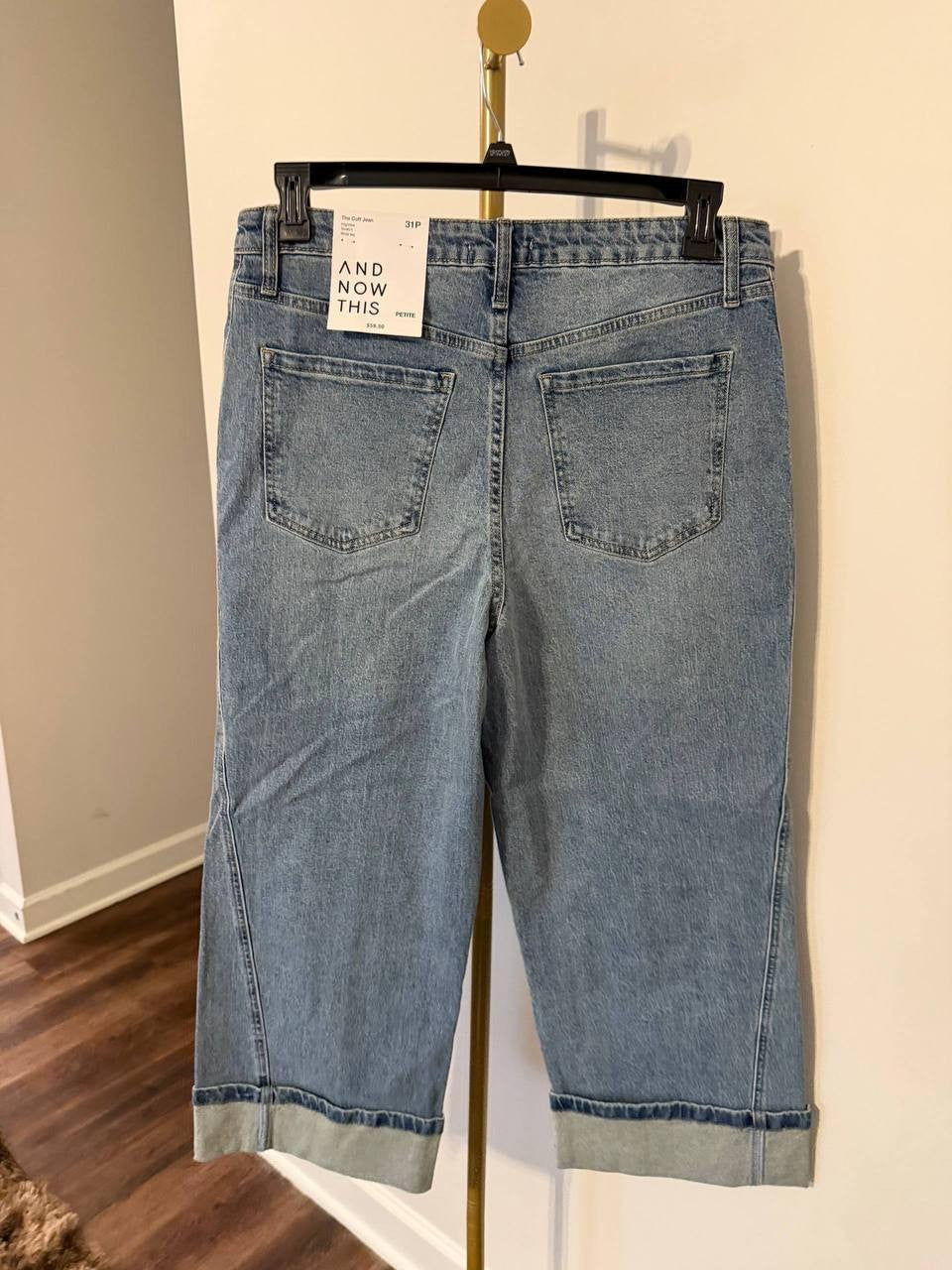 And Now This High‑Rise Seamed Cuffed Jeans Blue Size31P NWT Petite msrp$59.50