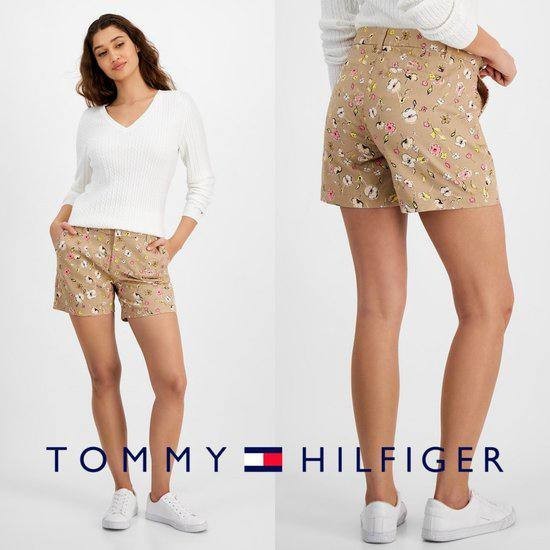 Tommy Hilfiger Printed Shorts – Size 8 – NWT – Sand Combo Mid-Rise Floral Cotton