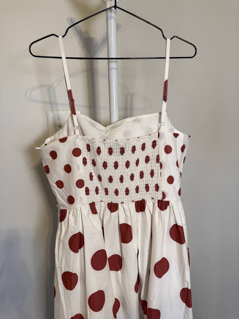 CeCe Cotton‑Blend Printed Tie‑Front Smocked‑Back Maxi Dress – Size XL – NWT– $35