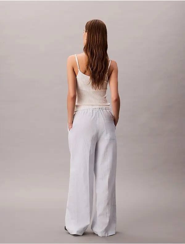 Calvin Klein Relaxed Linen Cotton Pants Plein Air XL NWT $149
