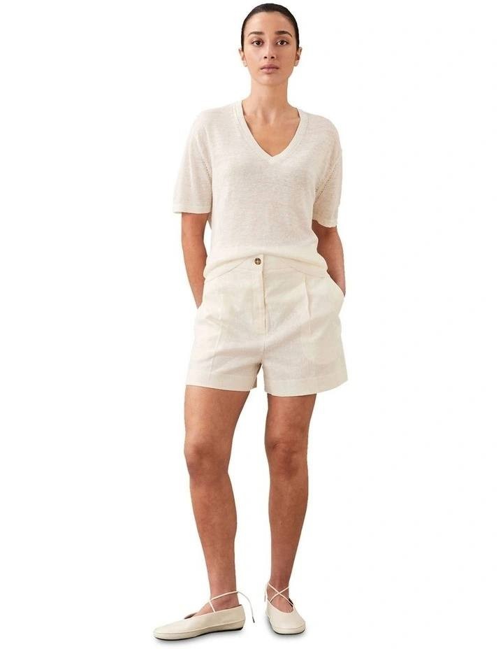 Calvin Klein Lux Linen Top Sweet Corn Cream M NWT $109