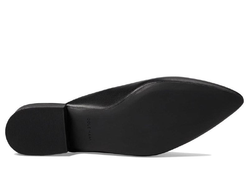 Cole Haan Piper Mules 7.5B Black Leather Slip‑On Almond Square Toe NIB msrp$155