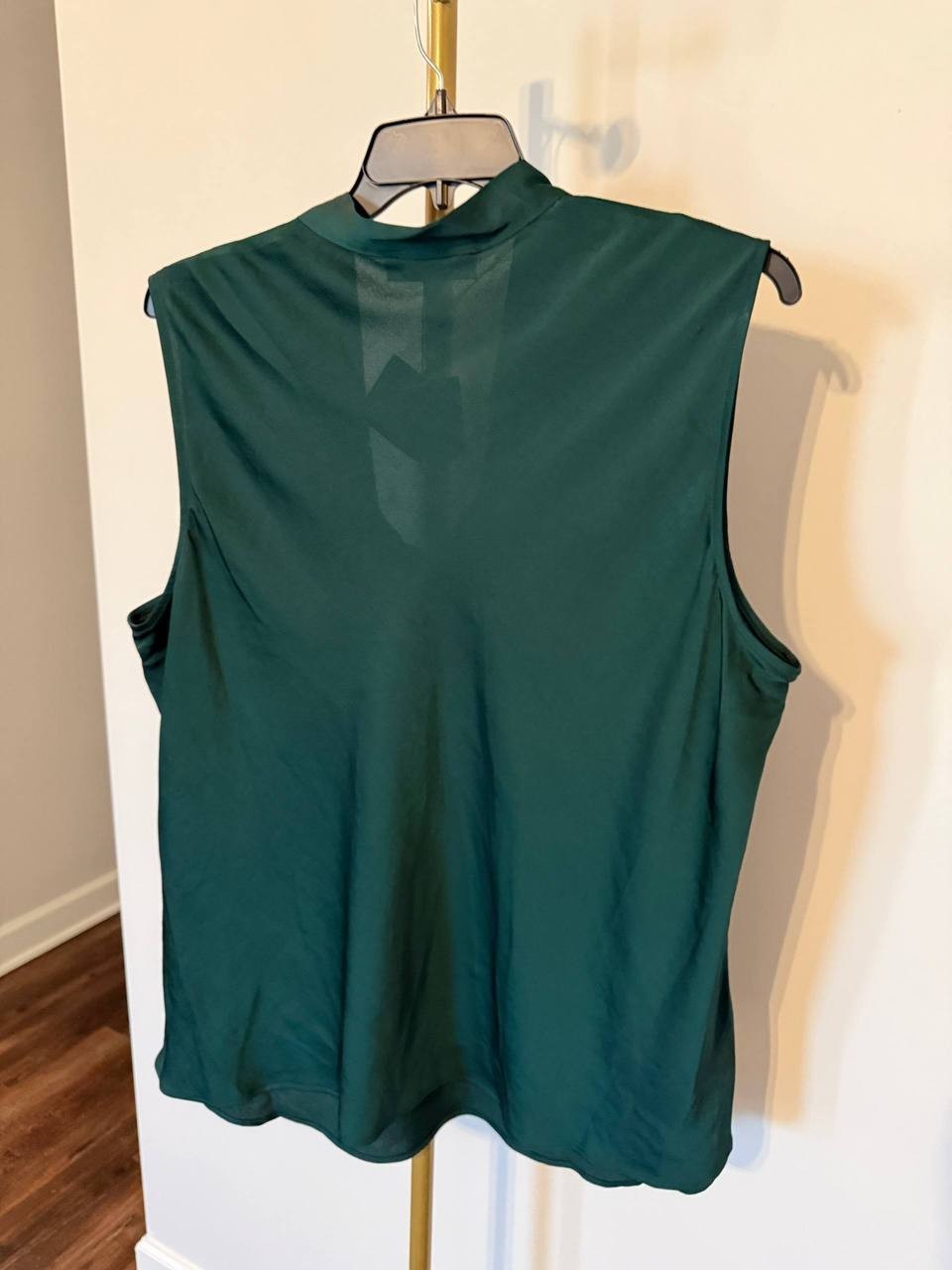 Kasper Tie‑Neck Sleeveless Blouse Evergreen Size 3X NWT MSRP$59
