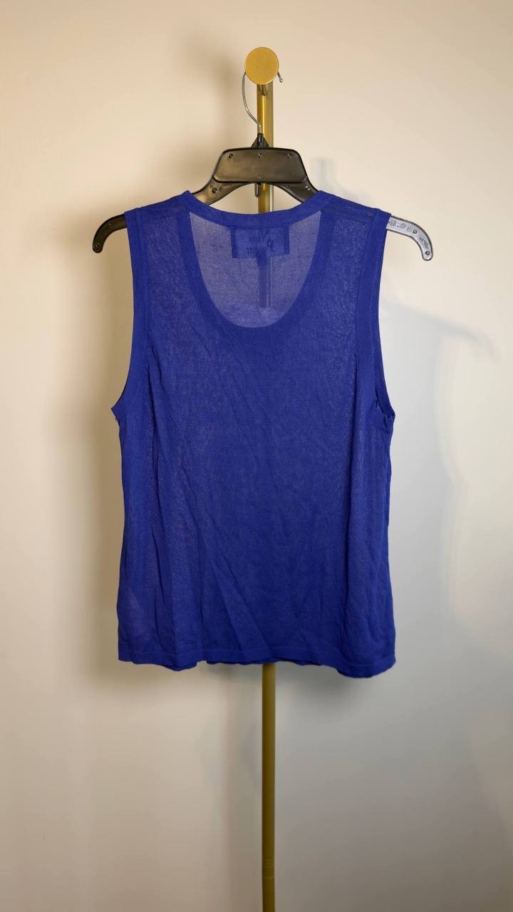 Nina Parker Trendy Plus Size Knit Sweater Tank Top Winter Oat Blue 1X NWT $39
