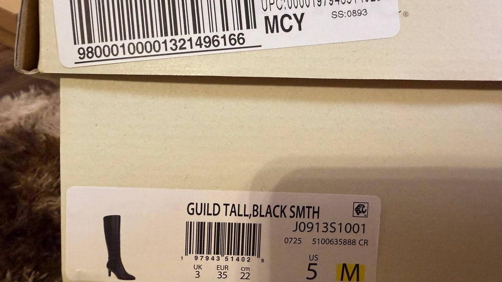LifeStride Guild Boots Size 5M Black Fabric Knee‑High Almond Toe NIB msrp$129