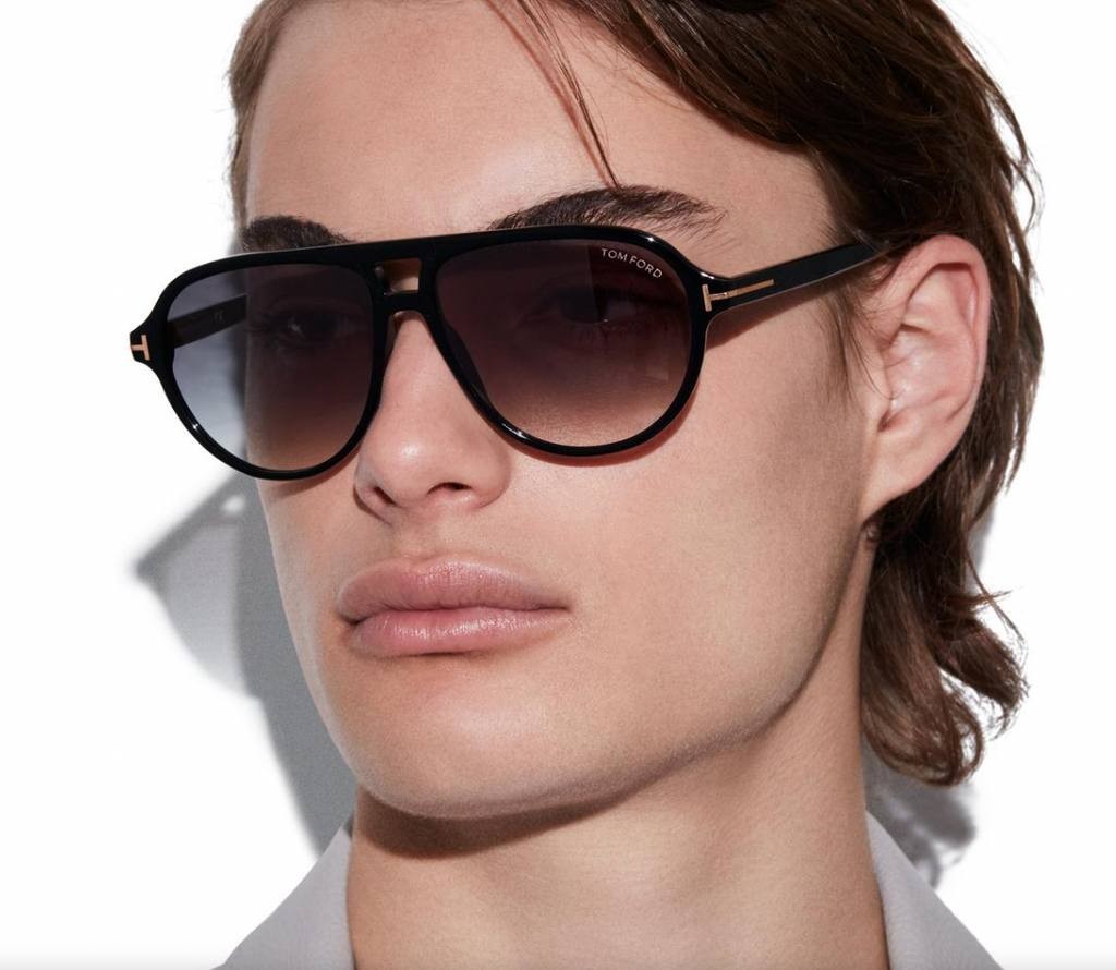 Tom  Ford   Sunglasses  Shiny  Black/Smoke  Gradient  OS  NWT  $325 