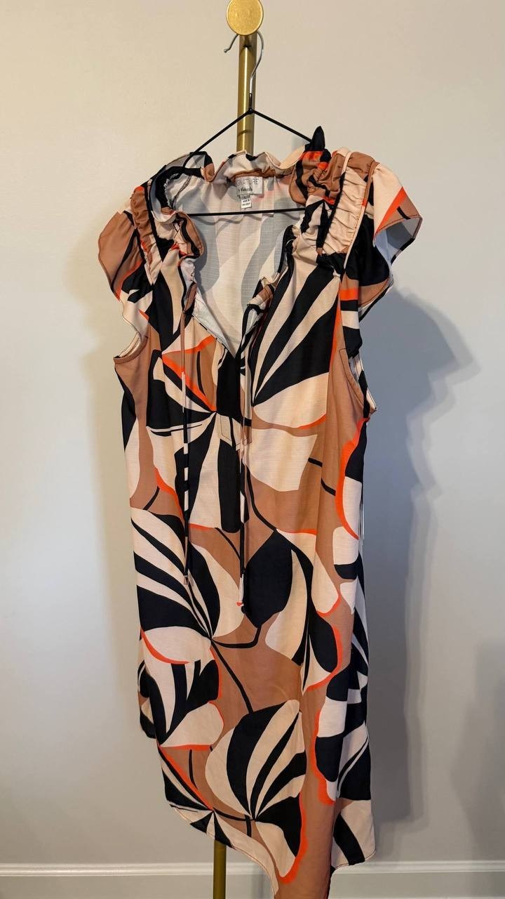 Signature by Robbie Bee Women’s Cap‑Sleeve Dress Multicolor L $69 NWT