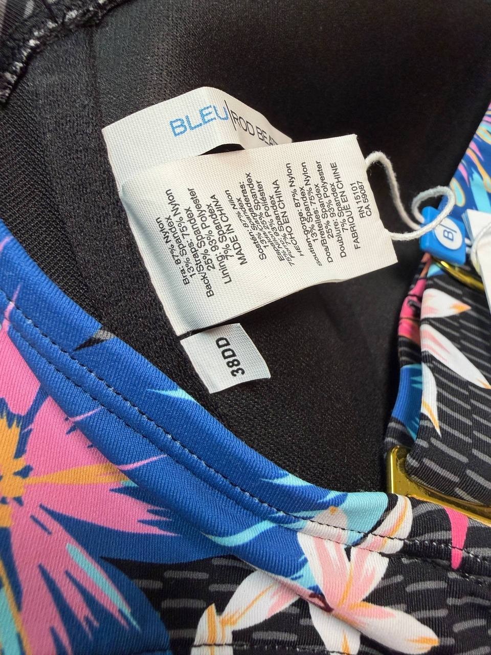 Bleu by Rod Beattie Sweet Escape Bra-Sized Bikini Top Multi 38DD NWT $89