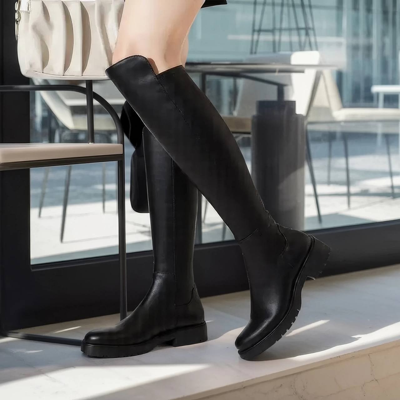 G.C. Shoes Ayla Riding Boots 7 Black Vegan Leather Tall Zip NIB msrp$109.99