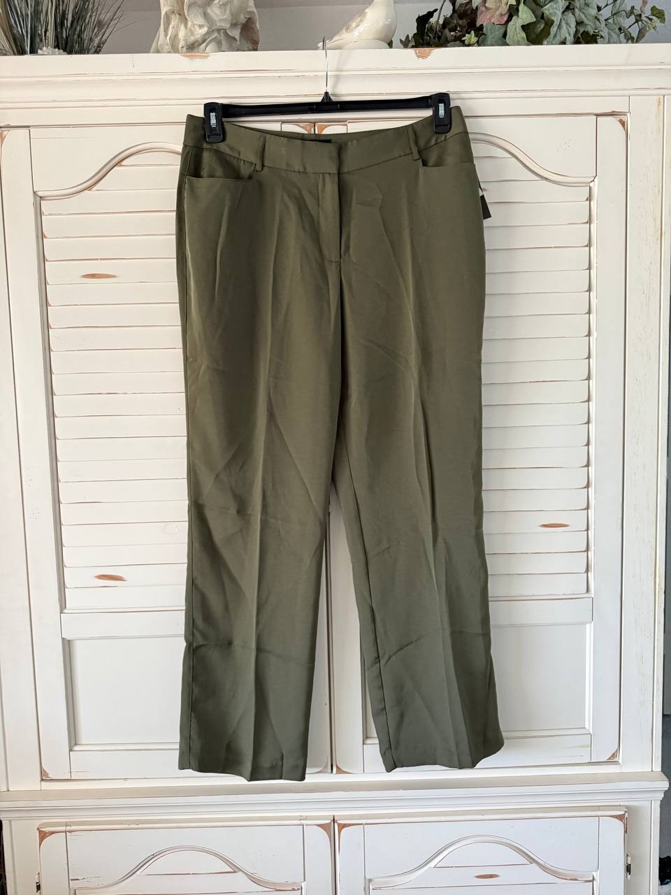 Tahari ASL Pants 24W Loden Plus Mid Rise Ankle Career Stretch NWT MSRP $109