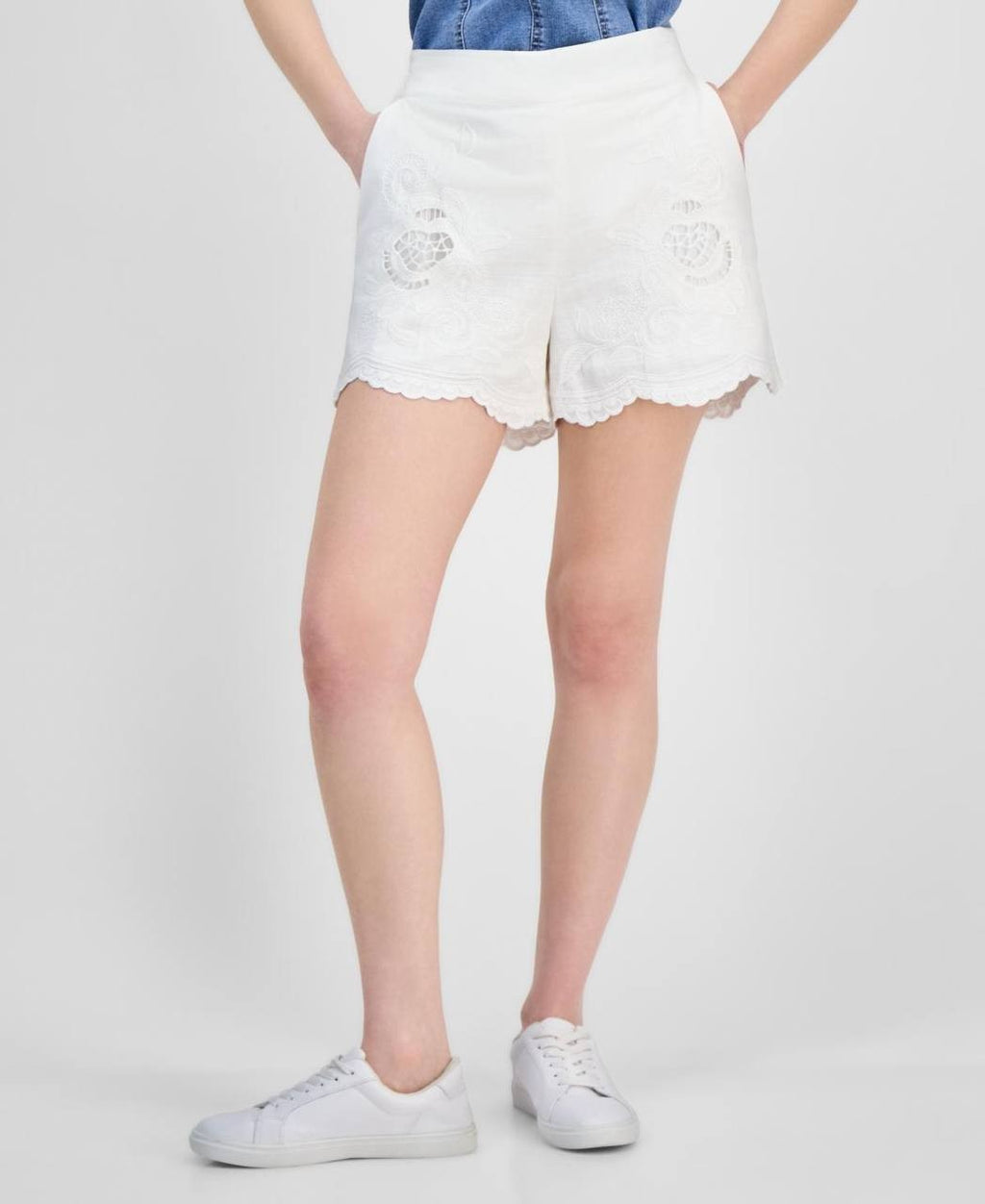 And Now This Embroidered Scalloped Lace Shorts – Size PL – NWT-$59