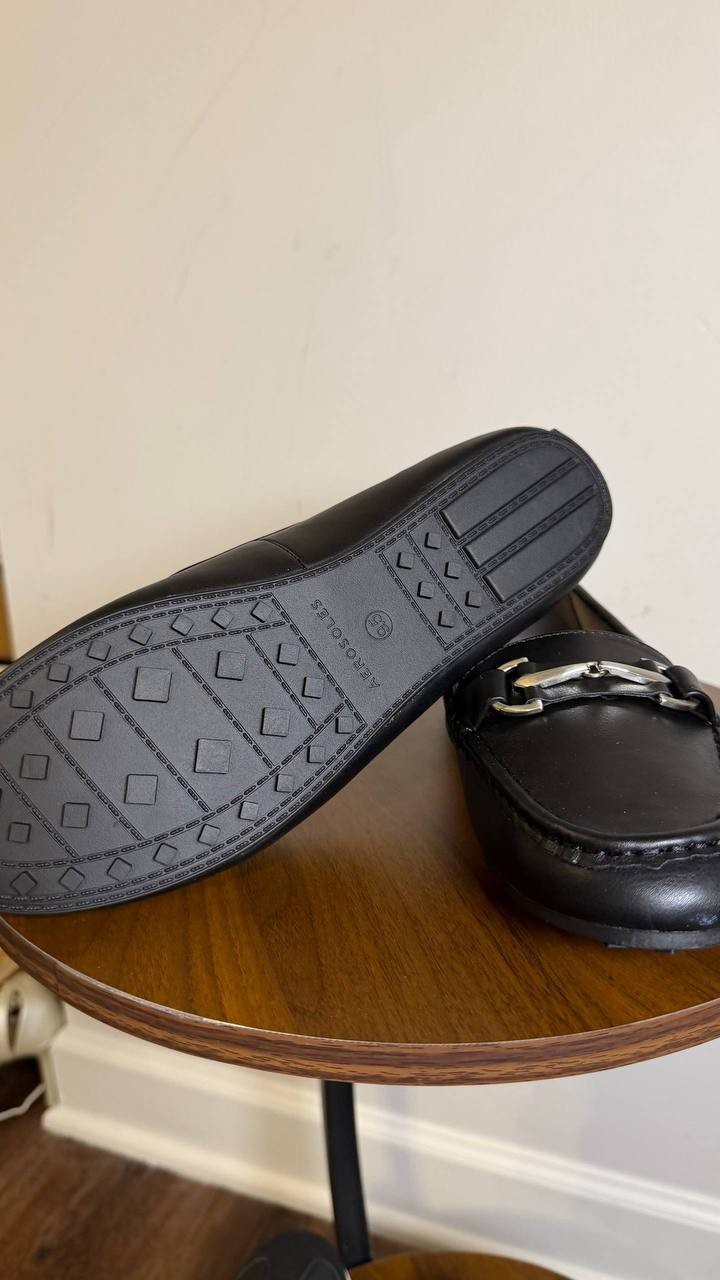 Aerosoles Black Faux Leather Loafers 9.5M NIB MSRP $69