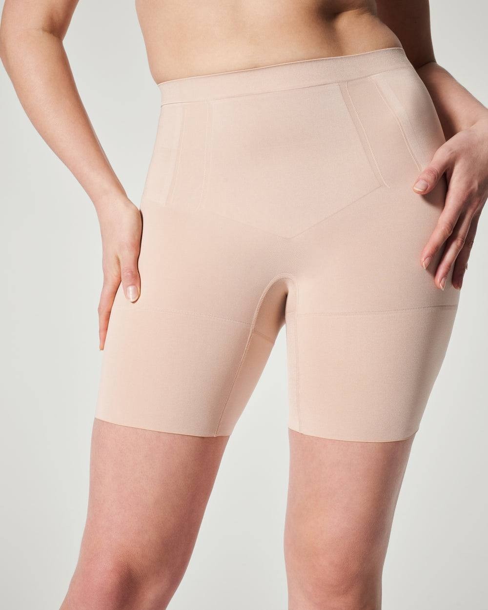 Spanx Mid-Thigh Shapewear Short, Nude XL - Firm Control, Seamless Smoothing