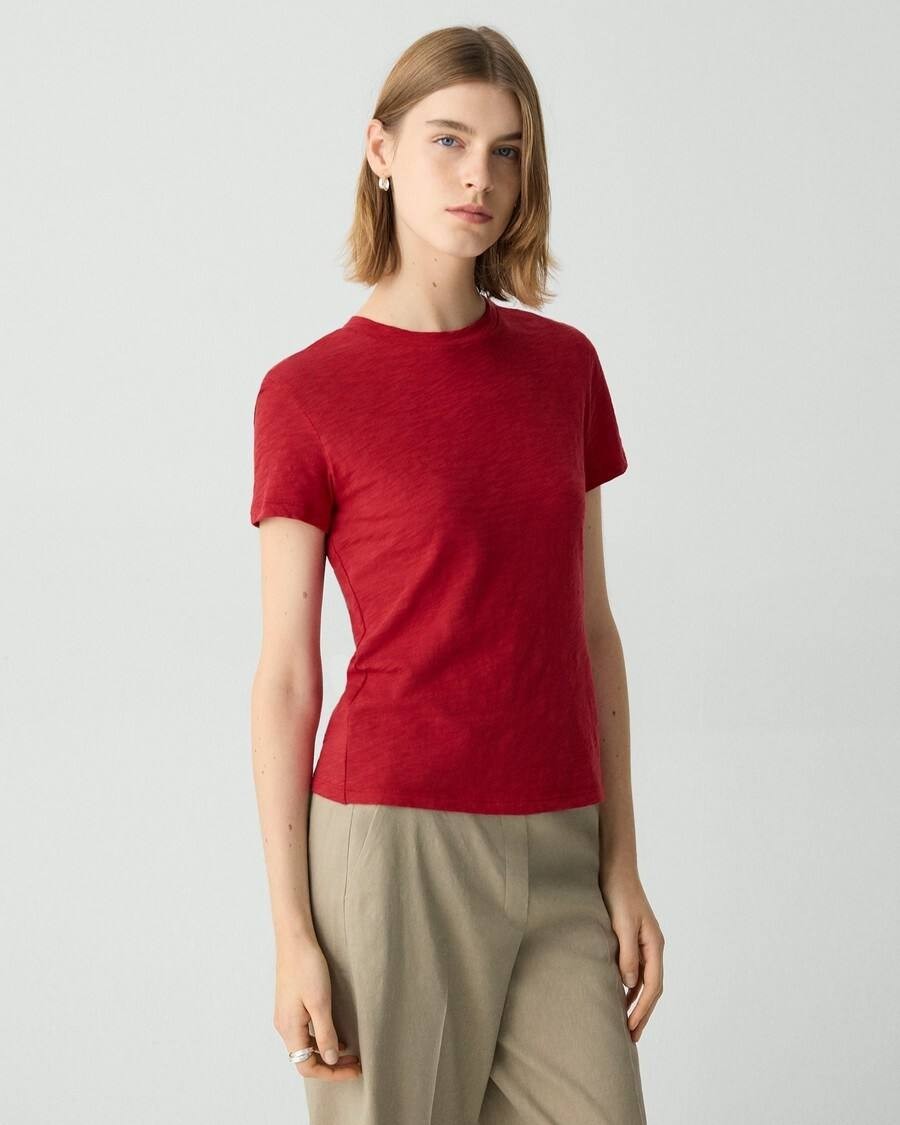 Theory Tiny Tee Organic Slub Cotton Cherry S NWT $75