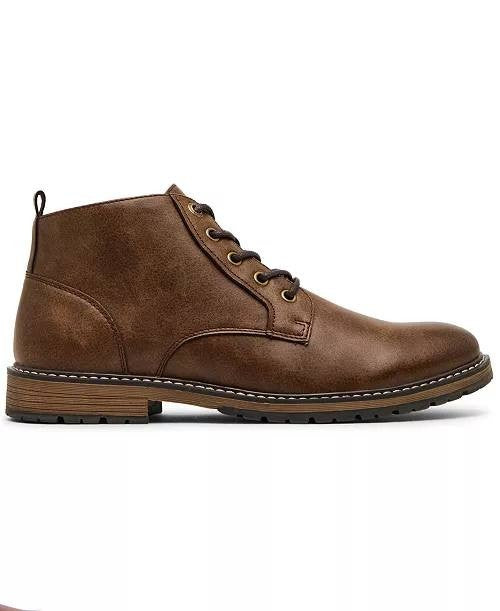 Madden Men Brown Leather Lace‑Up Boots 8M NIB MSRP $90