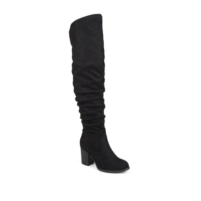 Journee Kaison High Boots 8M Black Faux Suede Over‑Knee  New msrp $89.99
