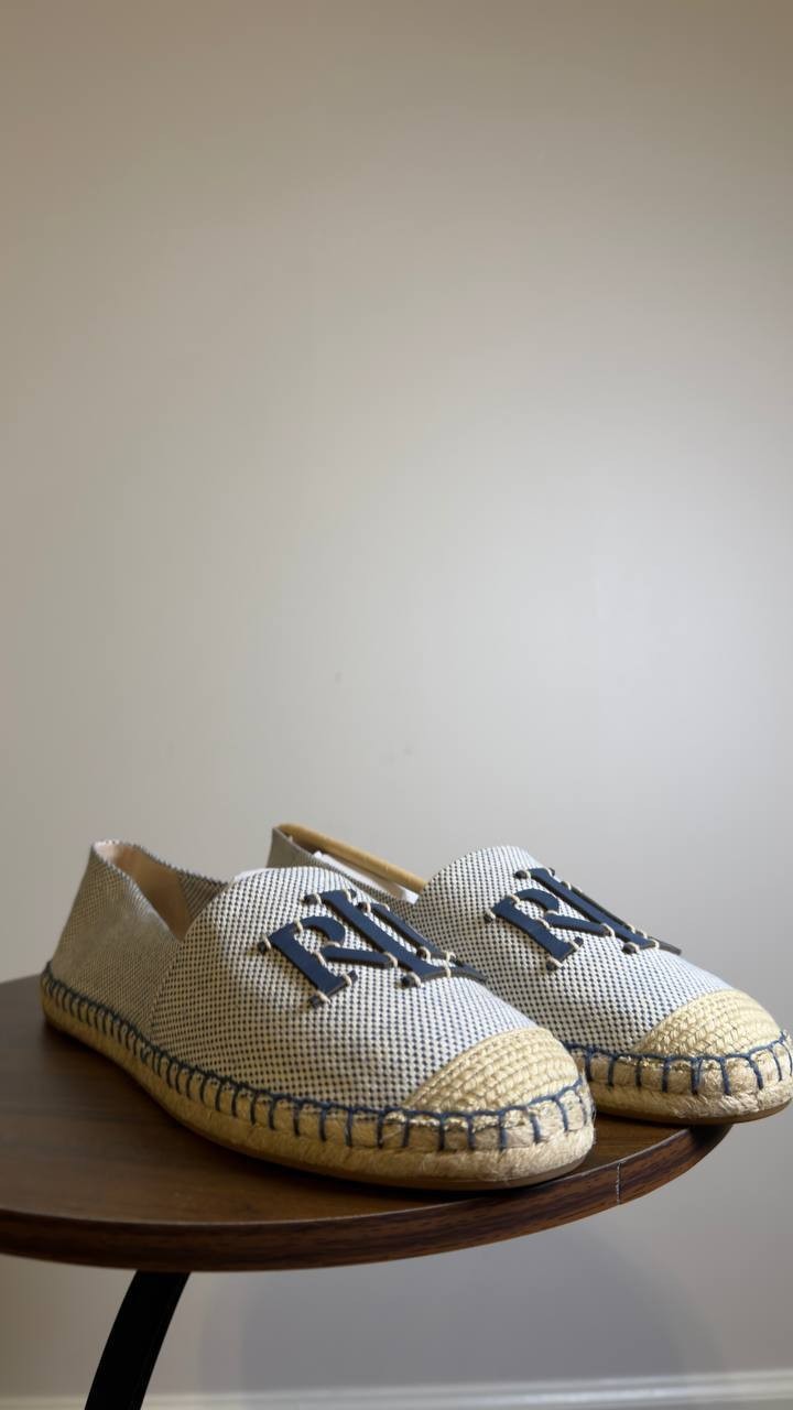 Lauren Ralph Lauren Espadrilles Natural/Black 10 B New $125.00