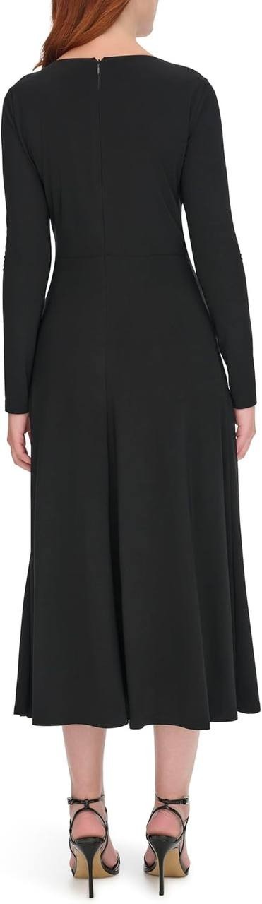 Tommy Hilfiger Short‑Sleeve V‑Neck Dress – Sizes 6 & 8 – NWT – Black – $99