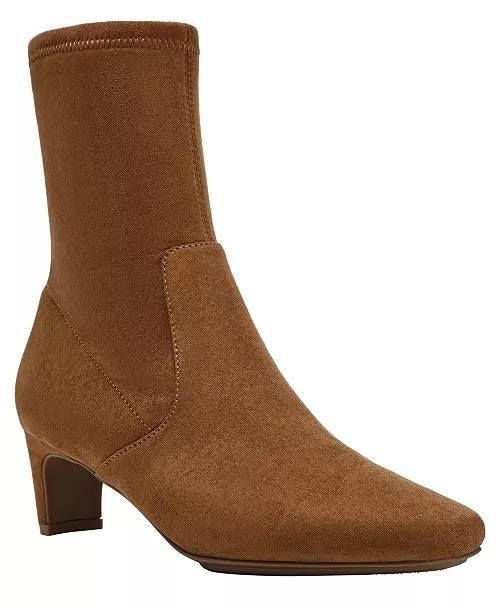 Anne Klein Dress Booties Walnut Man-Made Size 9M New in Box $119