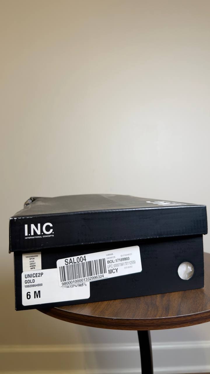 I.N.C.  International  Concepts   Dress  Sandals  Gold    6M  New  In  Box  $80