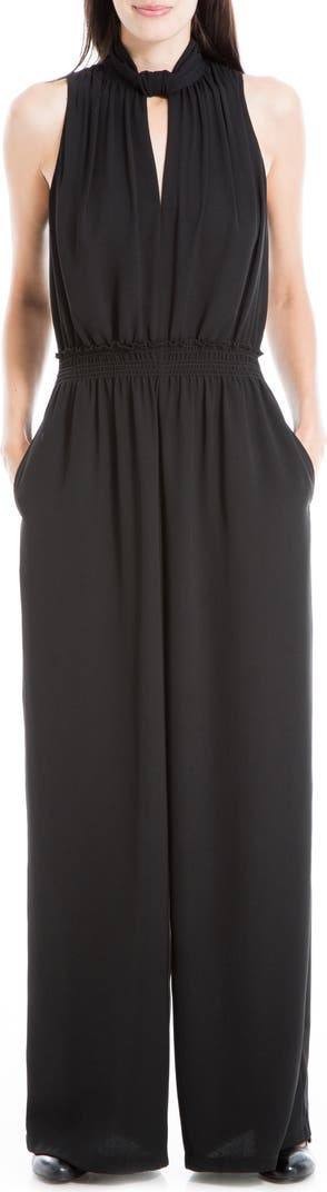 Max Studio Mock‑Neck Sleeveless Stretch Crepe Jumpsuit – Size S – NWT