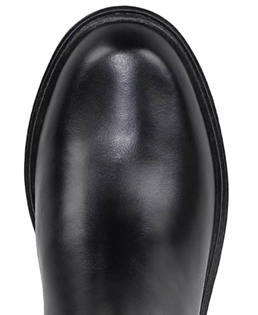 Naturalizer Oslo Boots 8M Black Leather Tall Riding Round Toe NIB msrp$285
