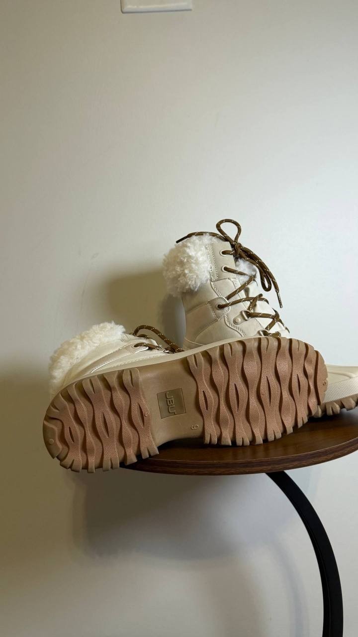 JBU Camden Duck Boots 9M Oyster Waterproof Faux‑Shearling Lined NIB msrp$129.95