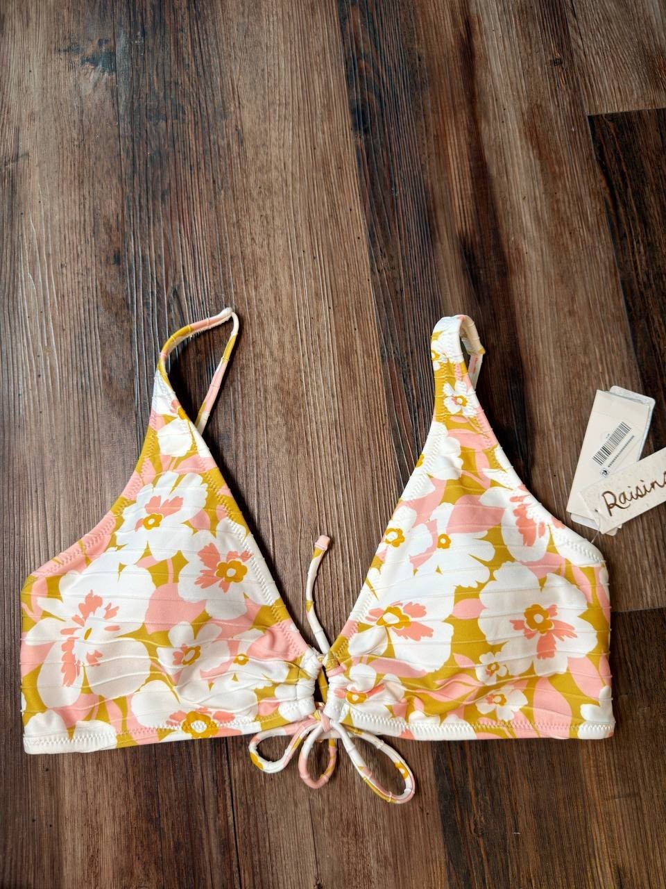 Raisins West Side Floral-Print Bikini Top Multi XL NWT $48