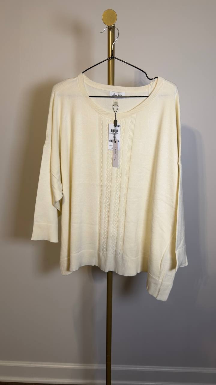 Melissa Paige  Drop‑Shoulder Sweater Papyrus 3X NWT $52